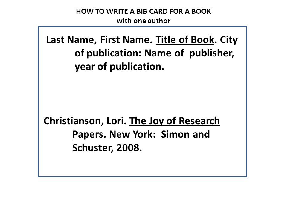 how to write a bibliography card for a tv show